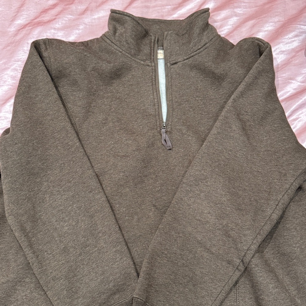 BROWN QUARTER ZIP SUPER WARM OVERSIZED FOR THE GIRLIES AND WARM FIT FOR MEN